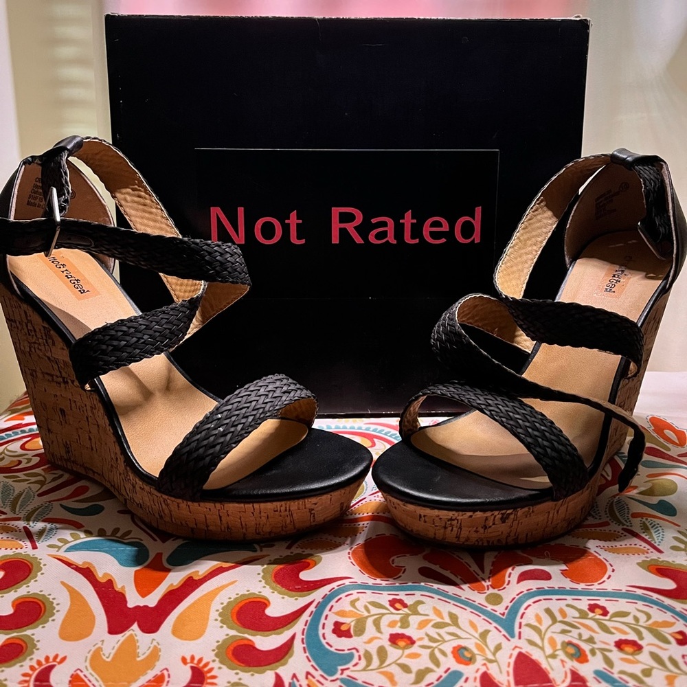 Not Rated black wedge sandal